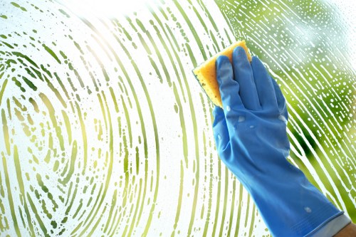 Sustainable carpet cleaning operations showing recycling and emission reduction efforts