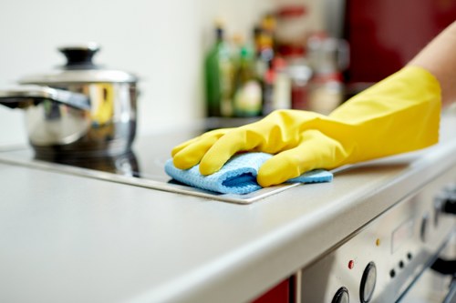 Training-focused scene for safe carpet cleaning operations